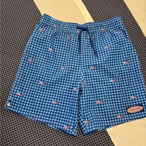 Vineyard Vines Blue Gingham Men's Swim Trunks